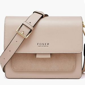 Foxer tan leather & suede shoulder bag